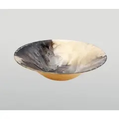 Classic Touch 12"D Gold Marbleized Salad Bowl