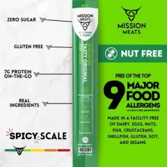 Mission Meats Beef Sticks &ndash; 100% Grass Fed & Pasture Raised, Sugar Free, Individually Wrapped Healthy Snacks, Whole 30 & Paleo, Original 1oz (12ct)