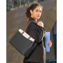 Laptop Tote Bag for Women, Work Bags Teacher Tote Bag, Waterproof Leather Computer Bag, Business Laptop Purse Office Handbag