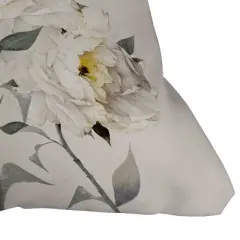 Nadja Peonies Outdoor Throw Pillow White - Deny Designs