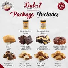 Dulcet Gift Baskets Food Gift Basket, 2 Tiered Gift Box, Congratulations Gift Baskets For Relatives, Family Members, and Men by Dulcet Gift Baskets