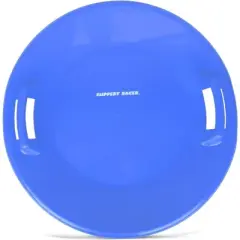 Slippery Racer Heavy-Duty Cold Weather Downhill Pro Adults and Kids Plastic Outdoor Winter Saucer Disc Snow Sleds with Handles. (3 Pack)