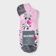Women's Studious Raccoon Low Cut Socks - Purple 4-10