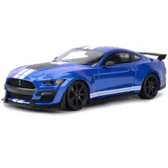 2020 Ford Mustang Shelby GT500 Blue Metallic with White Stripes "Special Edition" 1/18 Diecast Model Car by Maisto