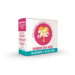 Flo Here We Flo Megapack of Organic Bamboo Day Ultra Absorbent Pads with Wings - 44ct
