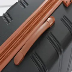 NAYSAYE Luggage 2 Piece Set with Bag Spinner Suitcase TSA Lock Lightweight for Travel, Black and Brown, 19"*13"*28"