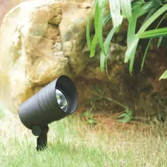 VAXCEL Low-Voltage Aluminum Black Outdoor Landscape Path Flood Light LED Clear Glass