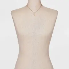 Gold Dipped Scattered Cubic Zirconia Initial Pendant Necklace - A New Day&trade; Gold