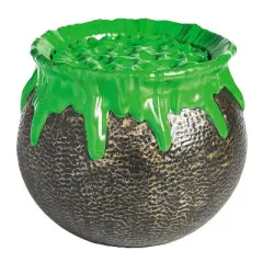 Morris Costumes 11 1/2" Light-Up & Sound Bubbling Over Cauldron Halloween Decoration - Multicolored