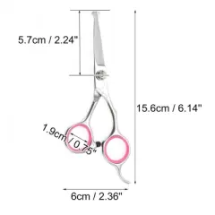 Unique Bargains Round Head Dog Grooming Scissors 5 Inches Silver Tone Pink 1 Pc