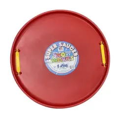 Babybird Investments Super Saucer 28 Inch Round Snow Sled | Red | Manufactured here in the USA