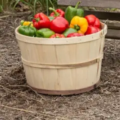 Lehman's Handcrafted Baskets, Vintage Style Bushel and Half Bushel Storage, USA Made Poplar Wood with Wire Handles, Set of 4