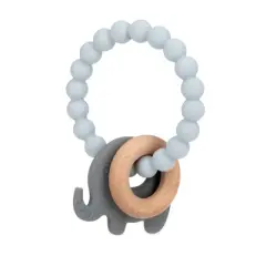 Nuby Silicone and Wood Teething Bracelet - Gray
