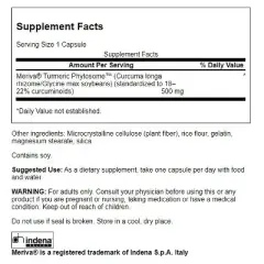 Swanson Herbal Supplements Turmeric Phytosome with Meriva 500 mg, 60 Caps