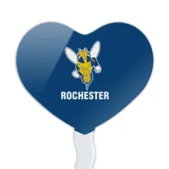 University of Rochester Primary Logo Heart Love Cupcake Picks Toppers Decoration Set of 6