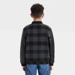 Boys' Plaid Bomber Jacket - Cat & Jack&trade; Black