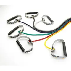 THERABAND Resistance Tubing, Hard PVC Handles, 48 IN, Green, Heavy Thickness, 4.6 LBS Resistance, Level 4