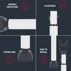 Sabre Security Door Bar: Steel Door Security Guard & Window Security Bar, White, 28" Height, 2.5" Width