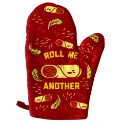 Roll Me Another Oven Mitt Funny Mexican Food Burrito Lover Graphic Novelty Kitchen Glove - Crazy Dog Bakeware For Laughs