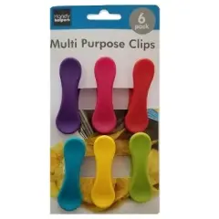 Handy Housewares 6-Piece Colorful Snack Bag Clips Set - Multi-Purpose for Chips, Craft Bags, and More