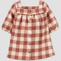 Carter's Just One You&reg;️ Baby Girls' Gingham Dress - Brown