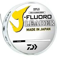 Daiwa 50 Yard 100% Fluorocarbon J-Fluoro Fishing Leader - Clear