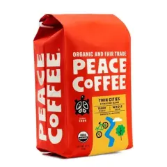 Peace Coffee Organic Fair Trade Twin Cities Blend Dark Roast Whole Bean Coffee- 12oz