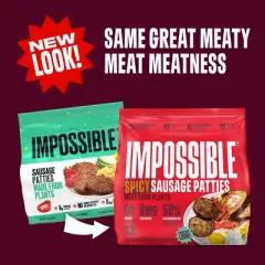 Impossible Plant Based Spicy Sausage Patties - Frozen - 12.8oz/8ct