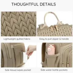 Itopfox Lightweight Stylish Diaper Backpack for Boys Girls & Baby Travel Essentials with Changing Pad & Insulated Pocket