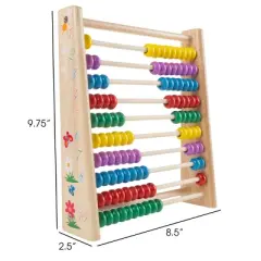 Wooden Abacus-Classic and Colorful Children's Math and Counting Toy Kit with Free-Standing Frame and 100 Beads-Learning Educational Toy by Toy Time