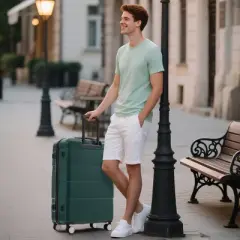 Hrinhom Hardshell Luggage Sets 3 Piece Double Spinner Wheels Suitcase with Handle Password Lock, Lightweight(20""/24""/28"")