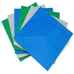 Big Bag of Bricks Large Variety Colored Building Plates 10"x10", 6 Pack