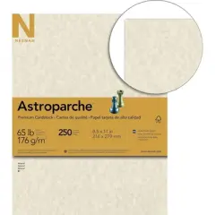 Neenah Paper Astroparche Specialty Card Stock 65 lbs. 8-1/2 x 11 Natural 250 Sheets/Pack 26428