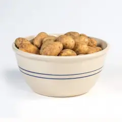 Martinez Pottery Heritage Blue Stripe Stoneware Mixing Bowl Hand Turned 16"