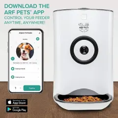 Arf Pets Automatic Pet Feeder, Wi-Fi Cat & Dog Food Dispenser w/Camera