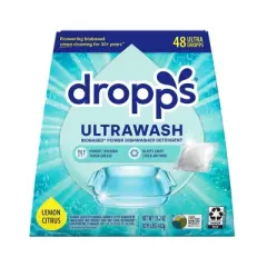 Dropps Dish UltraWash Biobased Detergent Pods - Lemon Citrus - 48ct