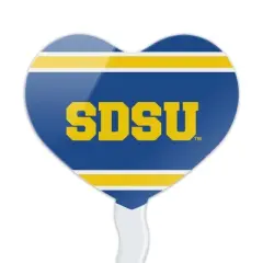 South Dakota State University Stripes Heart Love Cupcake Picks Toppers Decoration Set of 6