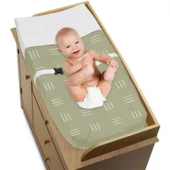 Sweet Jojo Designs Boy or Girl Gender Neutral Unisex Changing Pad Cover Boho Hatch Green and White