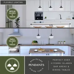 VAXCEL Collins 1 Light Black Farmhouse Outdoor Pendant Clear Schoolhouse Glass