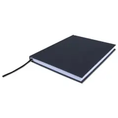 Universal Casebound Hardcover Notebook, 1-Subject, Wide/Legal Rule, Black Cover, (150) 10.25 x 7.63 Sheets