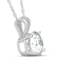 Pompeii3 3 Ct Moissanite Solitaire Pendant 14k White Gold Womens Necklace