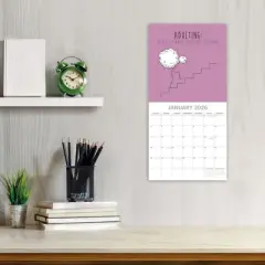 2026 Square Wall Calendar, The Scary Reality of Adulting, 16-Month Funny Corner Theme with 180 Stickers (12x12 In)