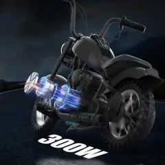 Electric Motorcycle for Kids, 24V 250W Dirt Bike, Two Speed Max Up to 14MPH, w/LED Light, Leather Seat, Rear Brake, for Kids/Teens