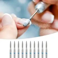 Unique Bargains Emery Nail Drill Bits Set for Acrylic Nails 3/32 Inch Nail Art Tools 43.8mm Length Blue 10 Pcs