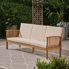 Carolina Acacia Wood Patio Sofa Teak - Christopher Knight Home