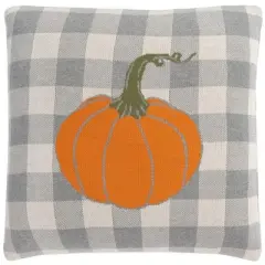 Fall Pumpkin Pillow - Light Grey/Natural/Orange/Sage  - 20"x20'' - Safavieh