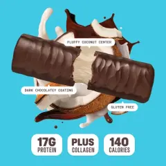 Built Bar Puff Collagen Protein Bars - Gluten Free, Coconut Marshmallow - 12ct