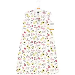 Hudson Baby Infant Girl Cotton Sleeveless Wearable Sleeping Bag, Sack, Blanket, Soft Painted Floral