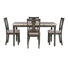5pc Reagan Dining Set Gray - Powell Company