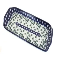 Blue Rose Polish Pottery 410 Ceramika Artystyczna Bread Tray